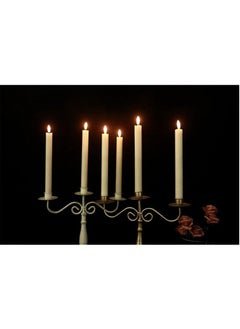 OMEVE Flameless Taper LED Candles Light With Remote Control Battery Operated Led Warm 3D Wick Light Window Candles (Pack of 6)  - Image 2