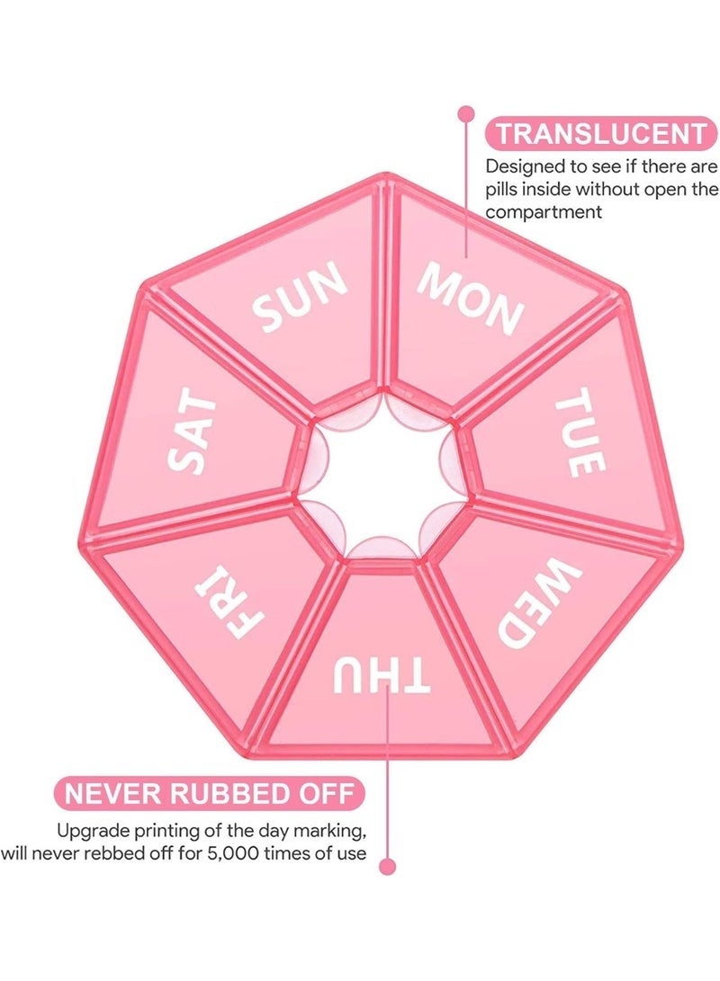 7-Day Weekly Pill Organizer – AM & PM Medicine Box in Pink – Daily Medication Storage Container with Compartments for Pills, Vitamins, and Supplements – Travel-Friendly, Easy-to-Use, Perfect for Home, Seniors, and Patients - Image 3