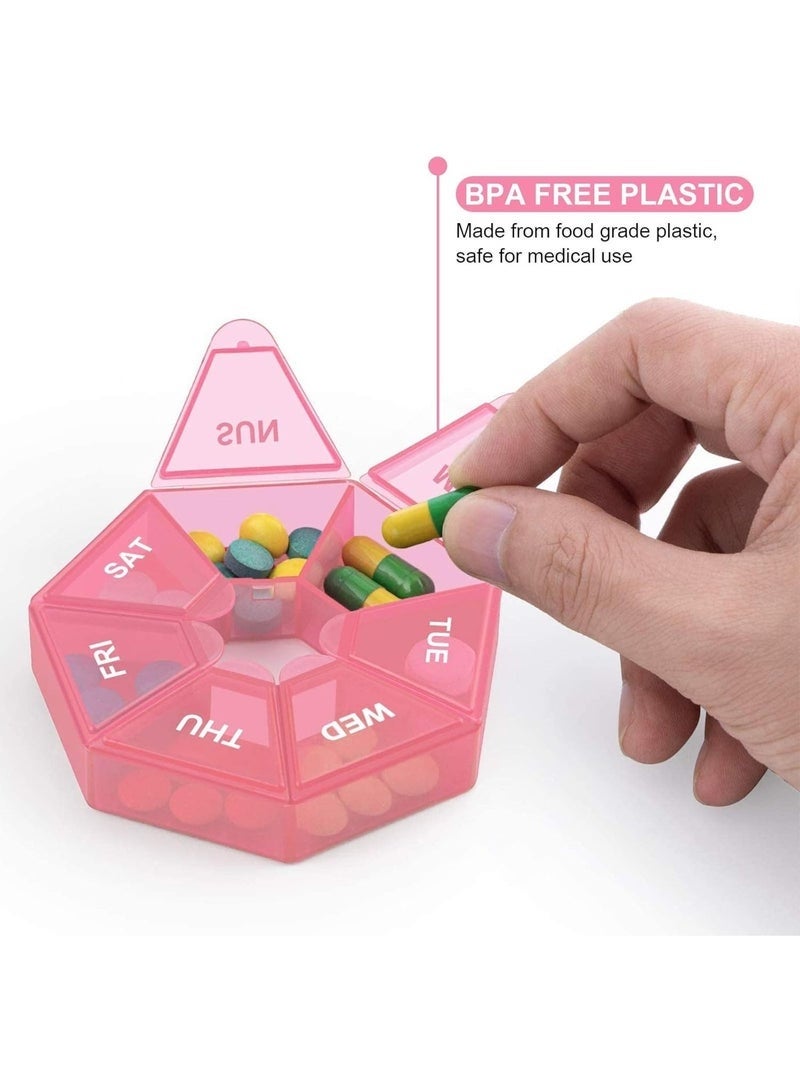 7-Day Weekly Pill Organizer – AM & PM Medicine Box in Pink – Daily Medication Storage Container with Compartments for Pills, Vitamins, and Supplements – Travel-Friendly, Easy-to-Use, Perfect for Home, Seniors, and Patients - Image 5