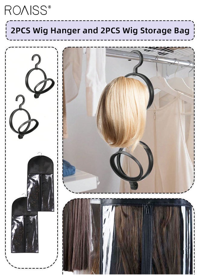 4Pcs Wig Storage Set, Hanging Stackable Wig Storage Stand and Portable Durable Zipper Transparent Window Reusable Protective Wig Storage Bag, Save Space,Black - pzsku/Z0A9D29A12B8C18D21F06Z/45/_/1694007372/8afd28b5-b8b1-4004-a1c9-0c690f66ace8