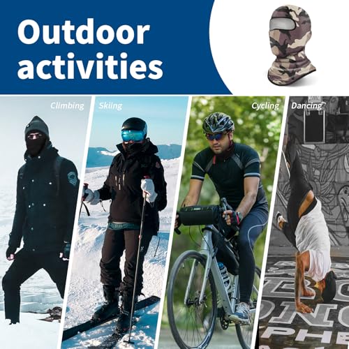YESLIFE Brown Balaclava Ski Mask for Men and Women, Summer Face Mask for Motorcycle Helmets, Dirt Bike Accessories Neck Gaiter, Bandanas - Image 5
