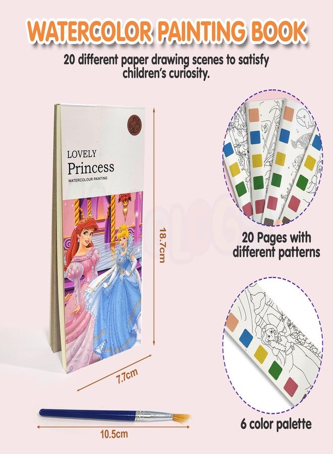 Kidology Pocket Water Color Books for Babies, Mini Painting Book Barbie Theme with 20 Sheet, 1 Brush | Educational Montessori Toy, Gift for 0-3 Years, Boys & Girls, Art Travel Activity - Image 2