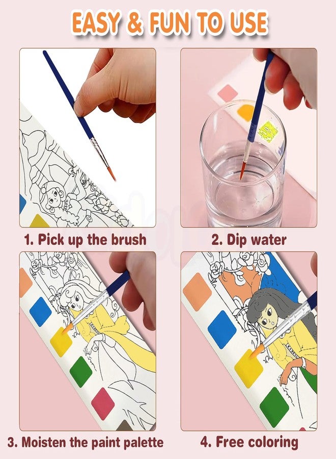 Kidology Pocket Water Color Books for Babies, Mini Painting Book Barbie Theme with 20 Sheet, 1 Brush | Educational Montessori Toy, Gift for 0-3 Years, Boys & Girls, Art Travel Activity - Image 4