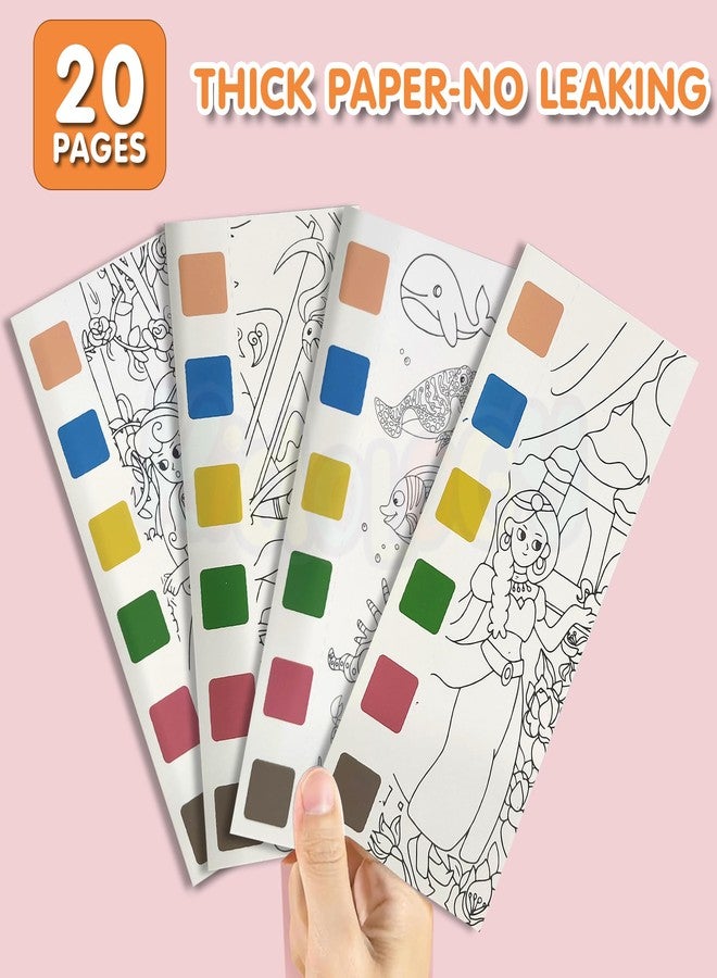 Kidology Pocket Water Color Books for Babies, Mini Painting Book Barbie Theme with 20 Sheet, 1 Brush | Educational Montessori Toy, Gift for 0-3 Years, Boys & Girls, Art Travel Activity - Image 3