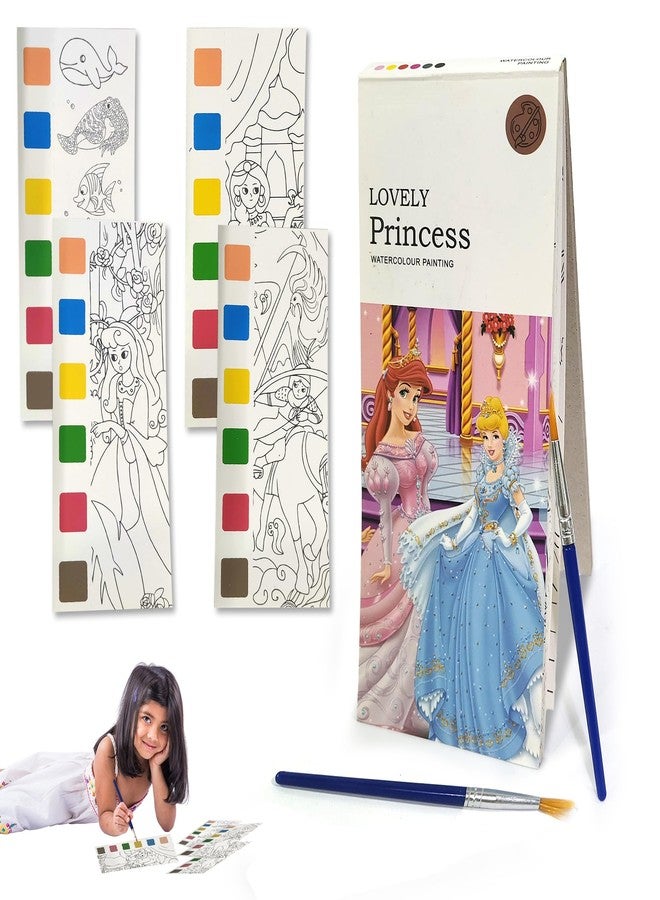 Kidology Pocket Water Color Books for Babies, Mini Painting Book Barbie Theme with 20 Sheet, 1 Brush | Educational Montessori Toy, Gift for 0-3 Years, Boys & Girls, Art Travel Activity - Image 1