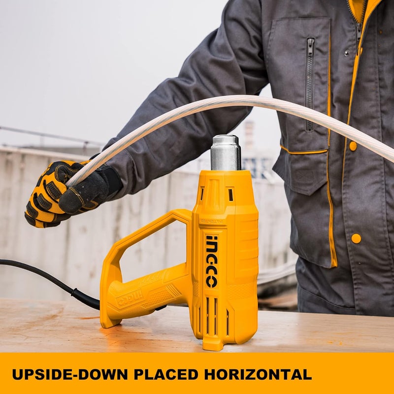 INGCO Heat Gun, 2000W Heavy Duty Hot Air Gun With 3 Nozzles And 1Pcs Scraper, 480℃- 560℃ Heat Gun With Overload Protection For Crafts, Shrinking Pvc, Stripping Paint - Image 5
