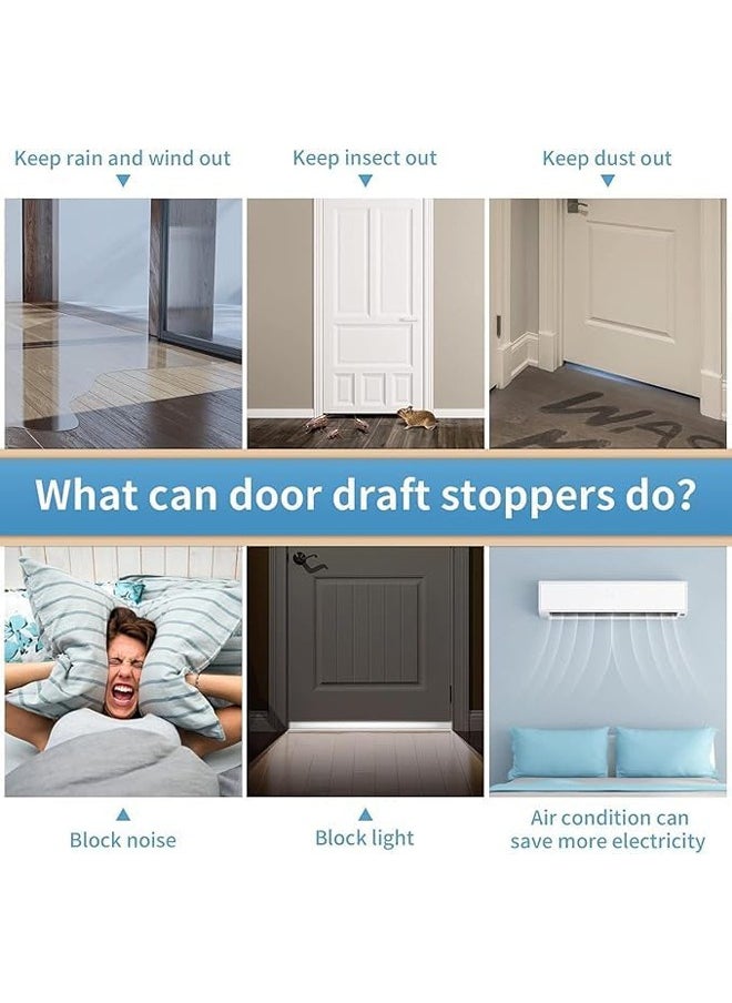 YelaJoy - 2 Pack Under Door Draft Stopper,  Adjustable Door Sweep  Anti-Collision, Strong Adhesive, Weather Stripping Tape Soundproof Draught Stoppers, Garage Window Blocker Noise Cold Air Insulation(5cm *100cm, Black) - Image 1