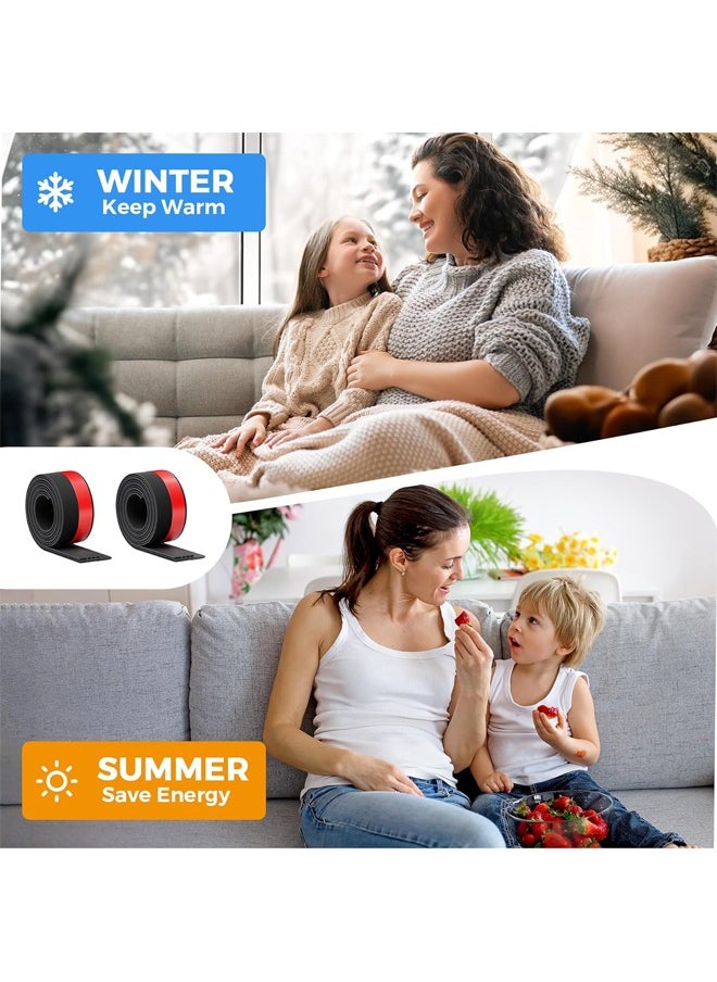 YelaJoy - 2 Pack Under Door Draft Stopper,  Adjustable Door Sweep  Anti-Collision, Strong Adhesive, Weather Stripping Tape Soundproof Draught Stoppers, Garage Window Blocker Noise Cold Air Insulation(5cm *100cm, Black) - Image 1