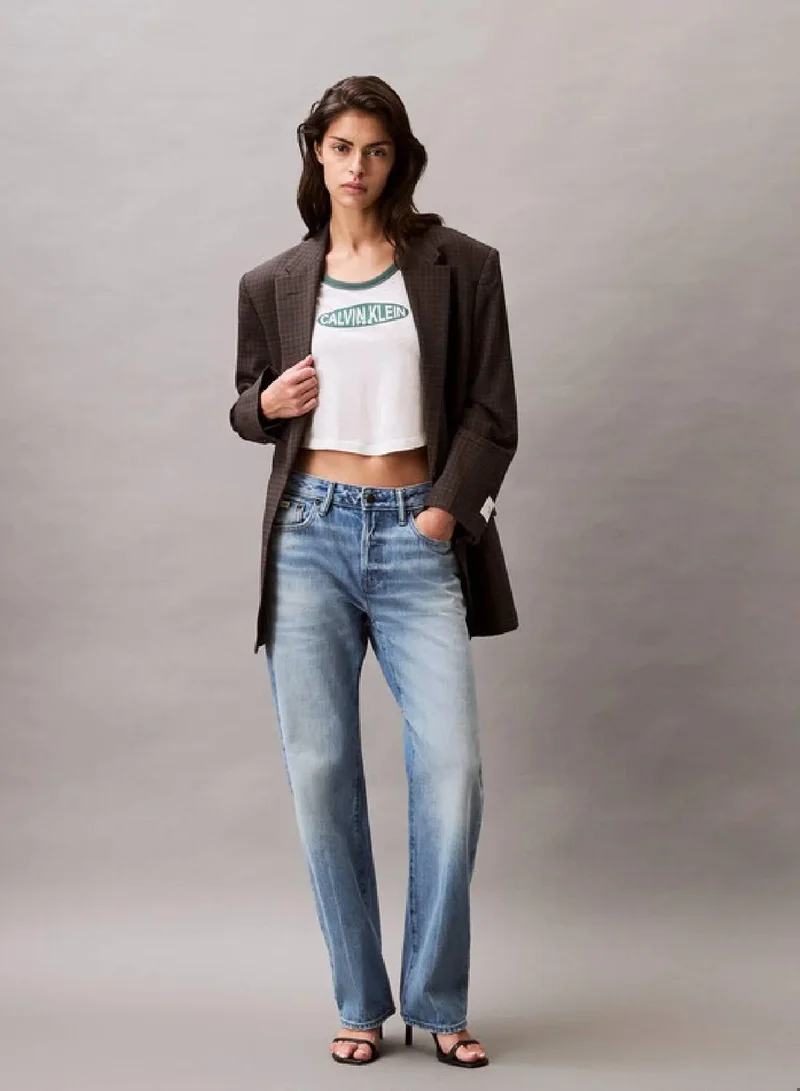 Calvin Klein Snow White Logo Graphic Baby Tee for Women | Best Price UAE