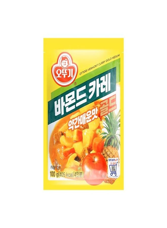 Ottogi (Medium) Vermont Curry Gold, Korean Curry Powder Mix, 100g