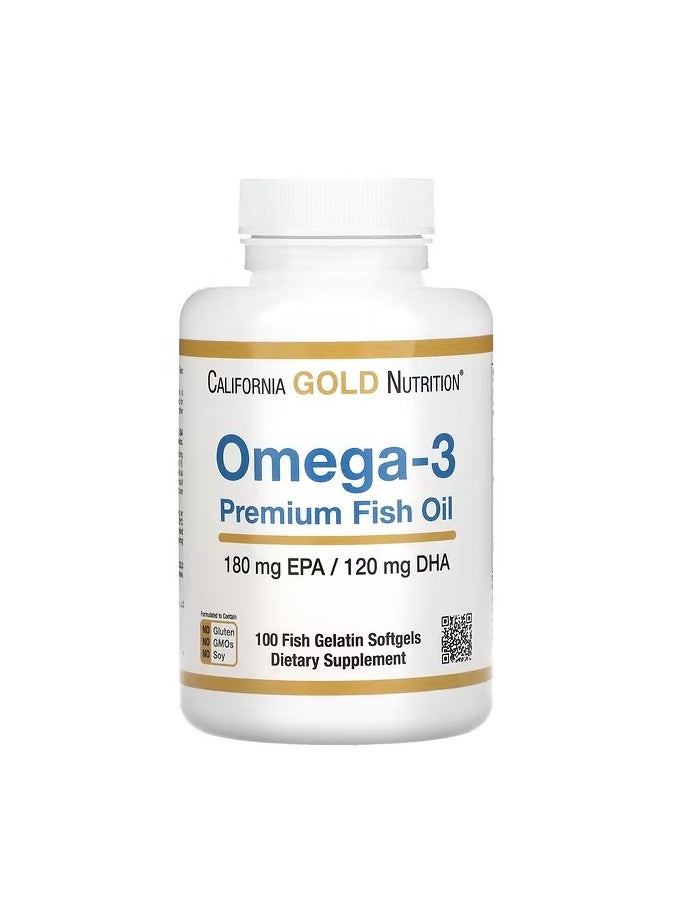 California Gold Nutrition Omega-3 Premium Fish Oil, 100 Fish Gelatin Softgels  - Image 2