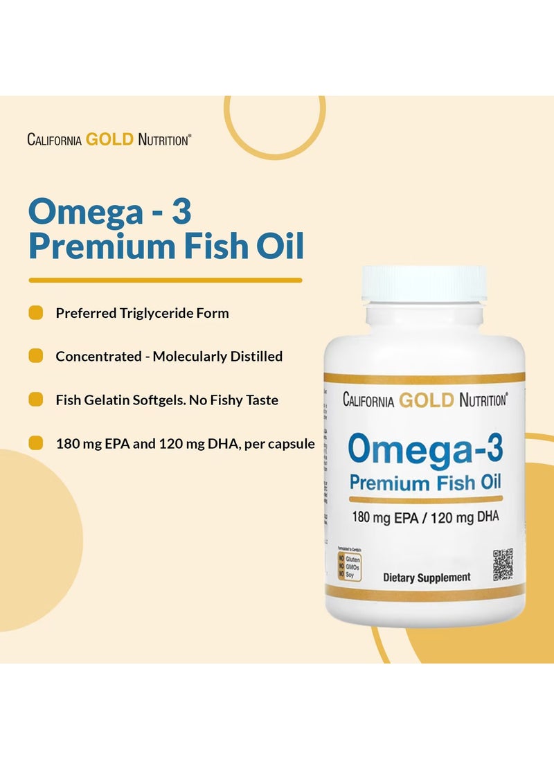 California Gold Nutrition Omega-3 Premium Fish Oil, 100 Fish Gelatin Softgels  - Image 4
