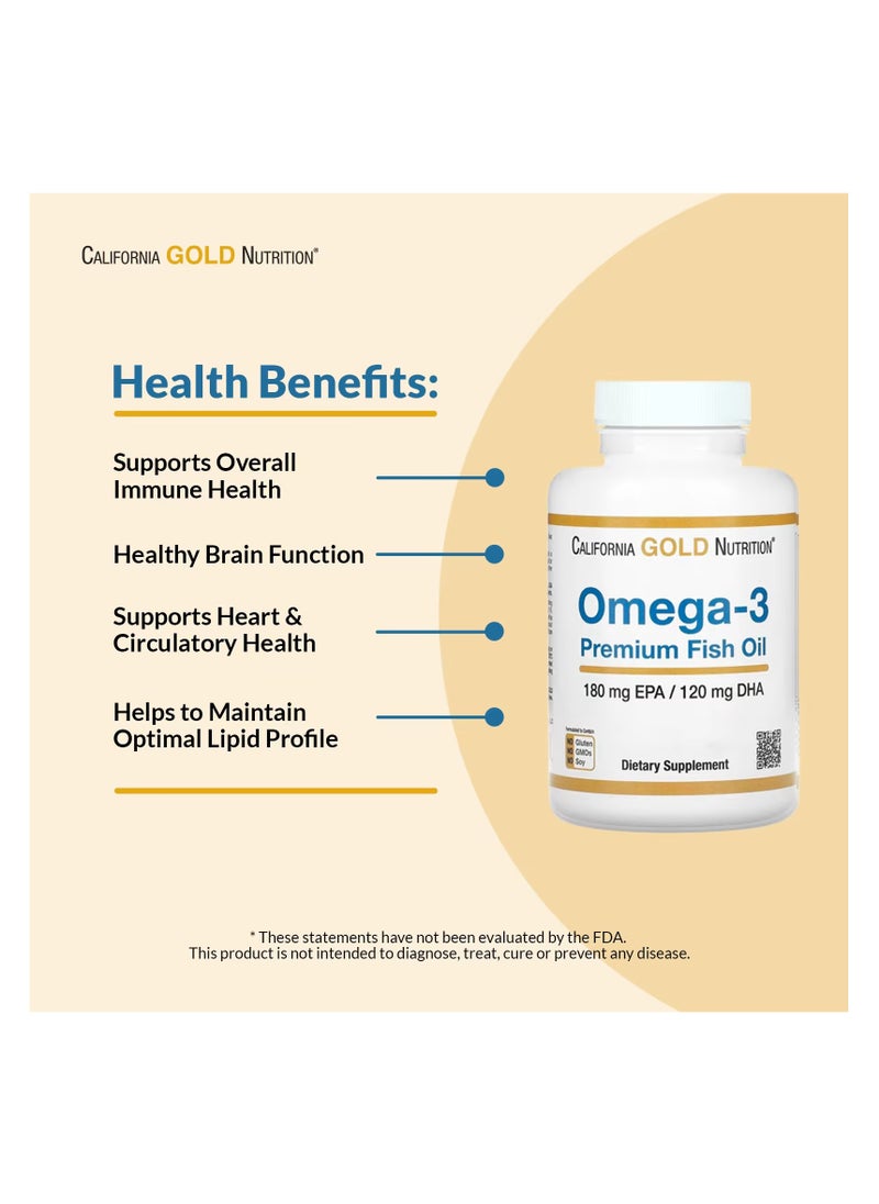 California Gold Nutrition Omega-3 Premium Fish Oil, 100 Fish Gelatin Softgels  - Image 5