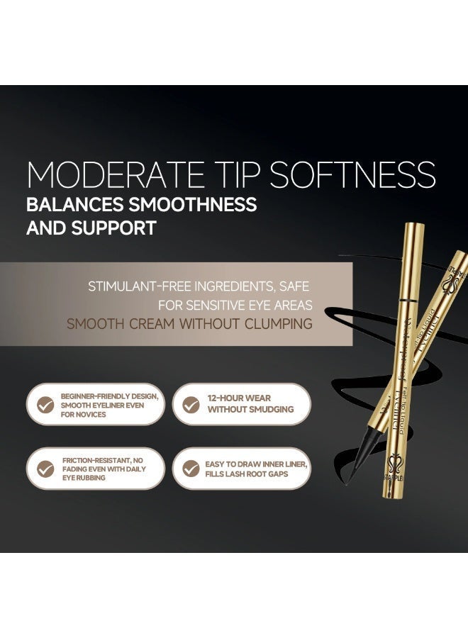 STARPLEX Waterproof Smudge Proof Eyeliner, Quick Dry No Smudge, Felt Tip Beginner Friendly, 12 Hour Long Wear, Draw Inner Liner Fill Lash Gaps, Suitable for Sensitive Eyes - Image 4