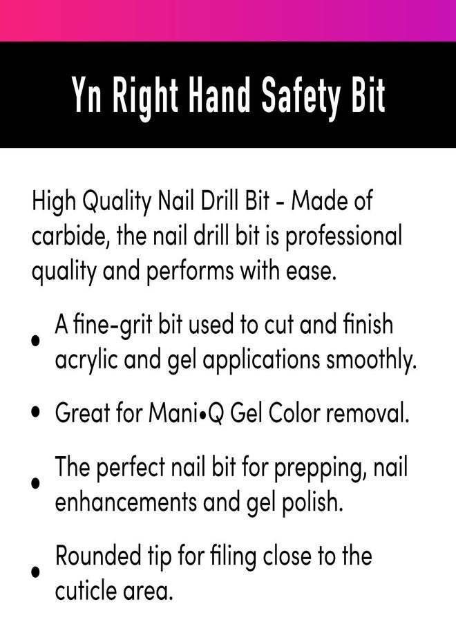 Young Nails 3/32" Right Handed Safety Bit for Nail Drill - Fine Grit Carbide Professional Nail Drill Bits - Low Noise, Heat-Resistant, Perfect for Acrylic Nails, Gel Applications & Polish Removal - Image 2