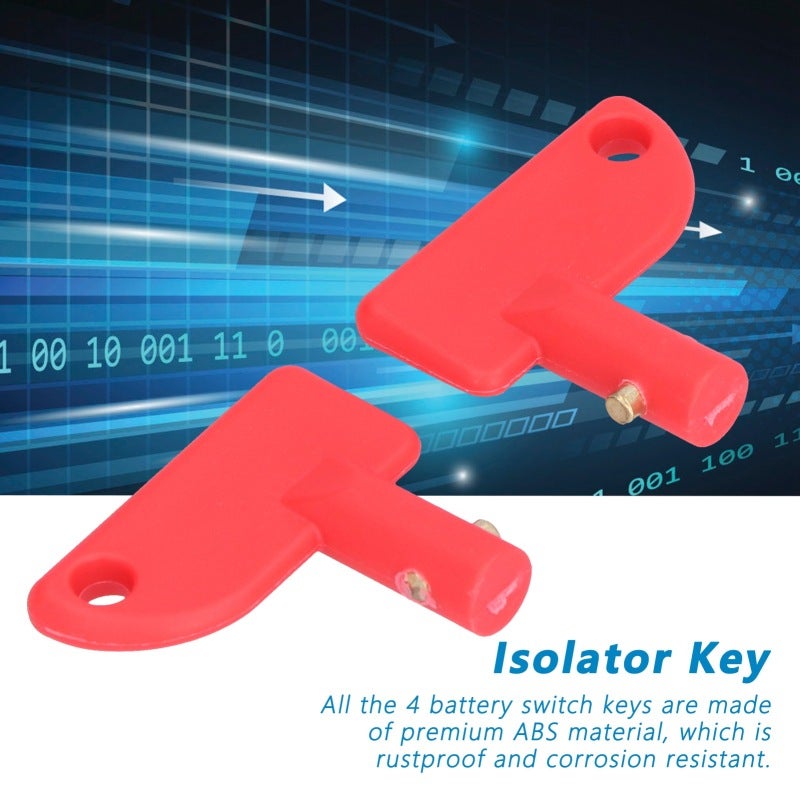 Battery Switch Key: Premium ABS Material Rustproof Corrosion-resistant - Compact 5cm Length 4.3cm Width Lightweight - Durable 4 Pieces for Cars, Ships, Boats, RVs, Campers, Travel Trailers, Trucks - Image 4