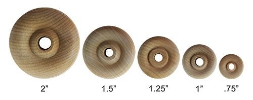 Maple Landmark Wood Wheels - 12 Pack with Free Axle Pegs - Made in USA (1" Diameter) - Image 4
