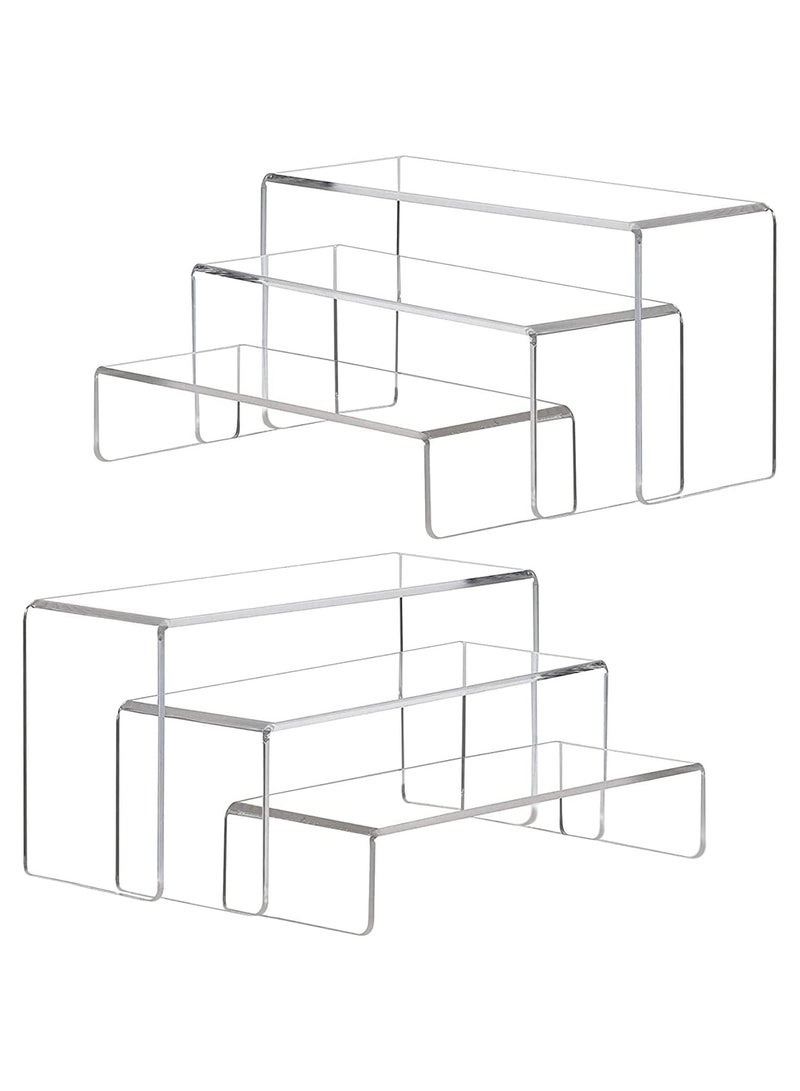 6 pcs Clear Acrylic Showcase Display Risers Dessert and Cupcake Stand Risers for party event shoe Riser Display Organizer Cosmetics Display Riser - Image 1