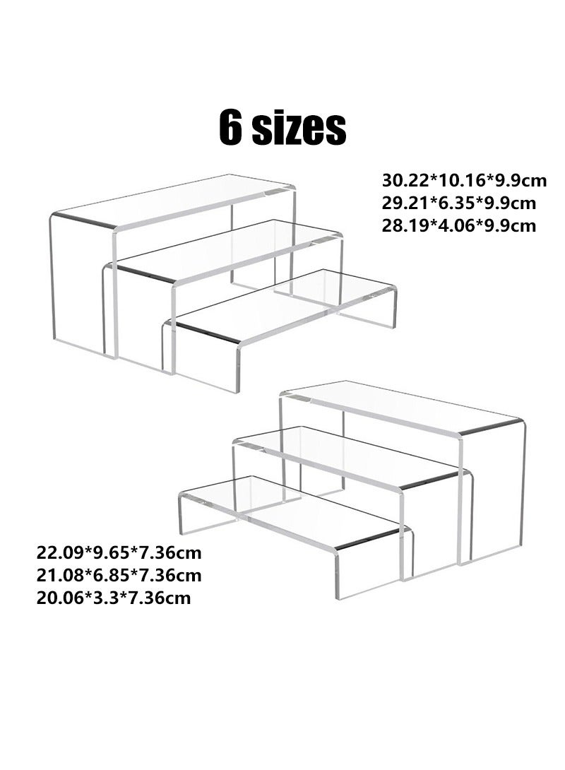 6 pcs Clear Acrylic Showcase Display Risers Dessert and Cupcake Stand Risers for party event shoe Riser Display Organizer Cosmetics Display Riser - Image 2