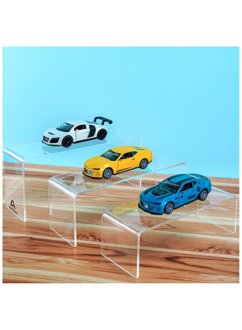 6 pcs Clear Acrylic Showcase Display Risers Dessert and Cupcake Stand Risers for party event shoe Riser Display Organizer Cosmetics Display Riser - Image 5