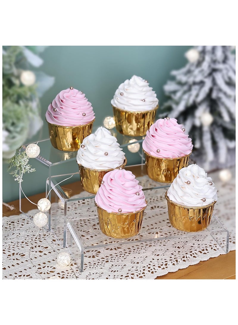 6 pcs Clear Acrylic Showcase Display Risers Dessert and Cupcake Stand Risers for party event shoe Riser Display Organizer Cosmetics Display Riser - Image 4