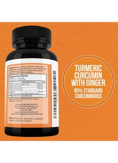 DOCTOR RECOMMENDED SUPPLEMENTS Turmeric Curcumin With Ginger 95% Curcuminoids With Bioperine 180 Veggie Capsules Made In Usa  - Image 3
