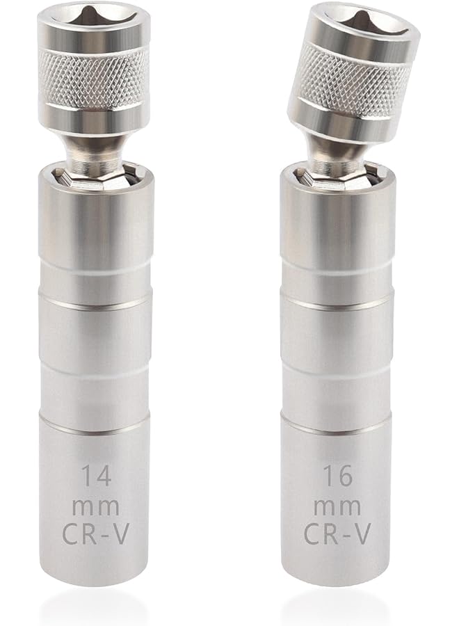 Bukela 14Mm&16Mm Spark Plug Socket,Thin Wall 12 Points 3/8" Drive Spark Plug Removal Tool Compatible With Bmw Nissan More Car,Crv Steel Magnetic Spark Plug Socket Set Car Tools - Image 1