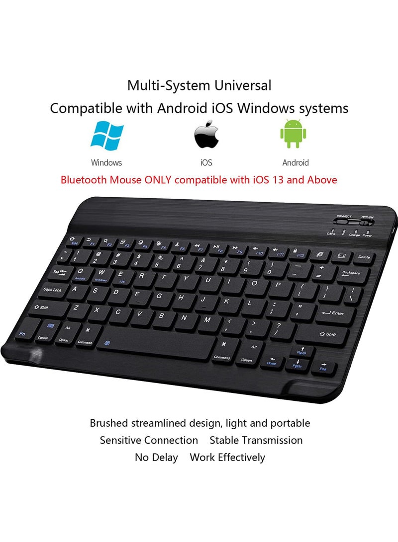 Rock Pow Ultra-Slim Bluetooth Arabic Keyboard and Mouse Combo Rechargeable Portable Wireless Keyboard Mouse Set for Apple iPad iPhone iOS 13 and Above Samsung Tablet Phone Smartphone Android Windows - Image 4