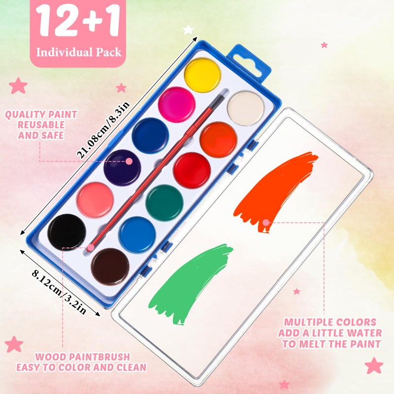 Sabary 30 Pack Valentines Day Watercolor Paint Sets Gifts Washable Watercolor Paintings with Card and 20 Meters Red Rope for Art Gifts Exchange Bulk - Image 3