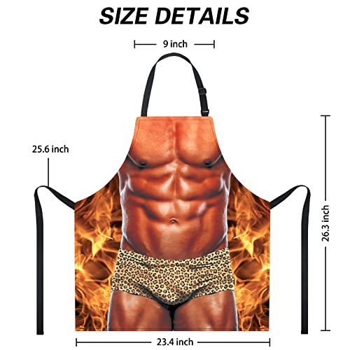 A AIFAMY Funny Men Cooking Grilling Aprons Muscles Guy BBQ Funny Gag Gifts for Christmas, White Elephant Gift Exchange (Muscleman, One Size) - Image 3