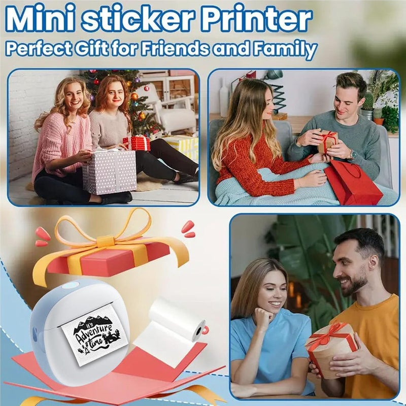 LICAEVEY Portable Bluetooth Thermal Printer, Mini Sticker Label Maker, Black and White Photo Barcode Printer with Phone APP Connection for DIY Crafts (Blue) - Image 4