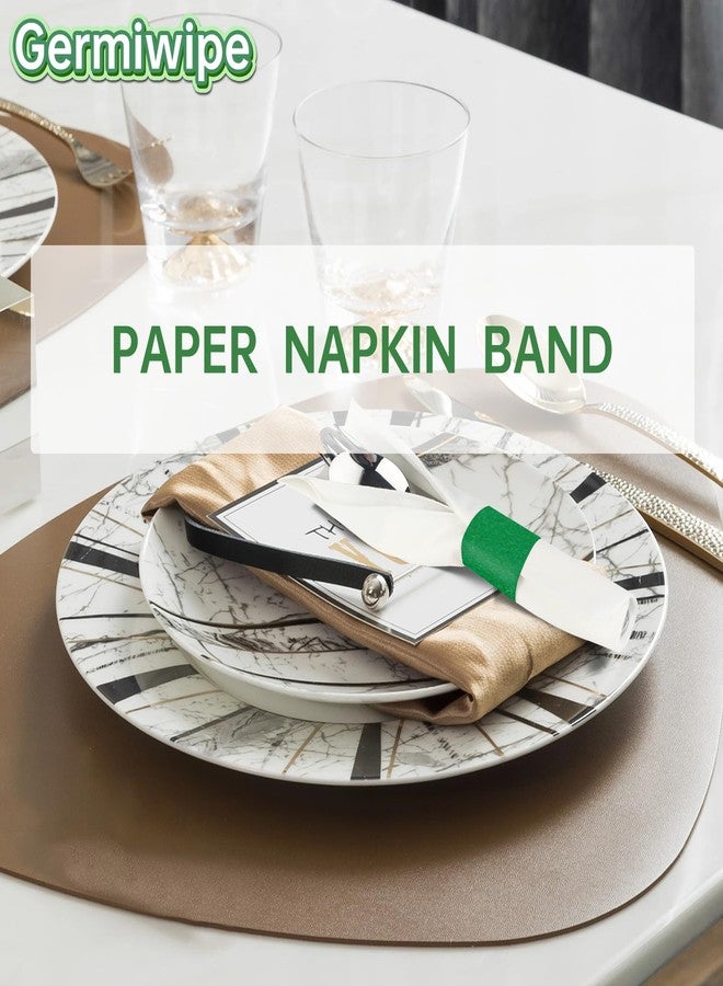 Germiwipe Paper Napkin Band Box of 500,Napkin Rings Self Adhesive,Silverware Wraps Bands Perfect for St. Patrick's Day Birthday Parties, Weddings, Family Reunion & Events (Green - 500pcs) - Image 5