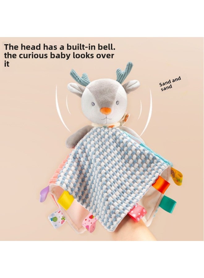 Baby Soothing Towel Toy Early Education Teething Gelatin Stroller Rattles Hanging Doll Plush Toys For Infants Visual And Emotional Development-Color:Hippo Anover - Image 4