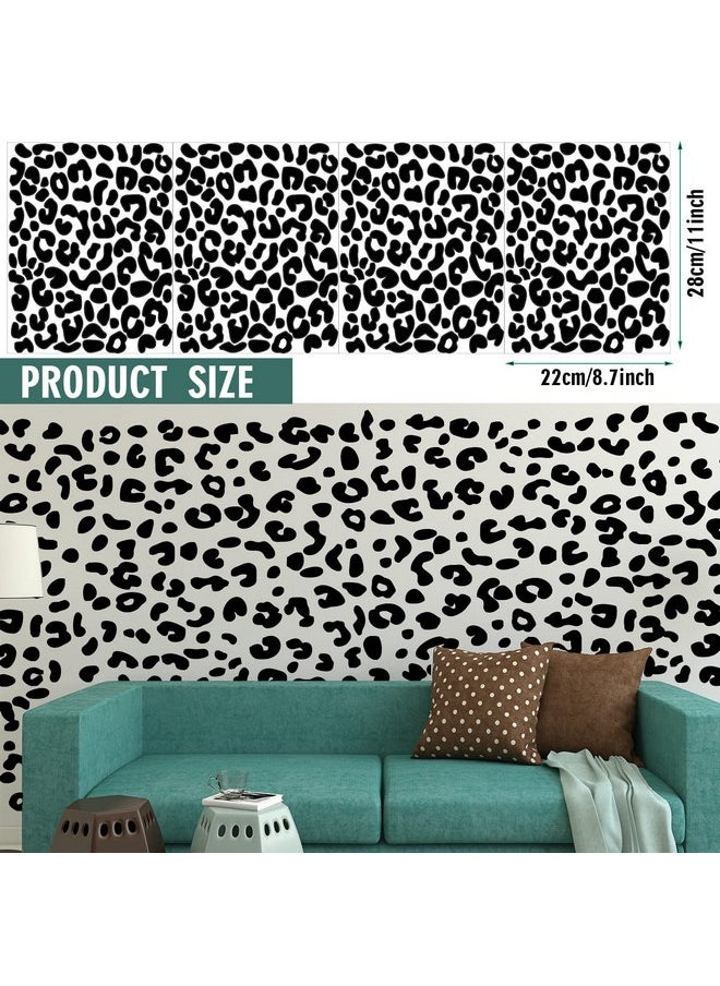 Outus - Outus 4 Sheets Leopard Print Wall Decal Black Leopard Spot Wall Stickers Vinyl Animal Print Pattern DIY Removable Peel and Stick Wallpaper for Nursery Car Door Home Decoration(Black) - Image 1