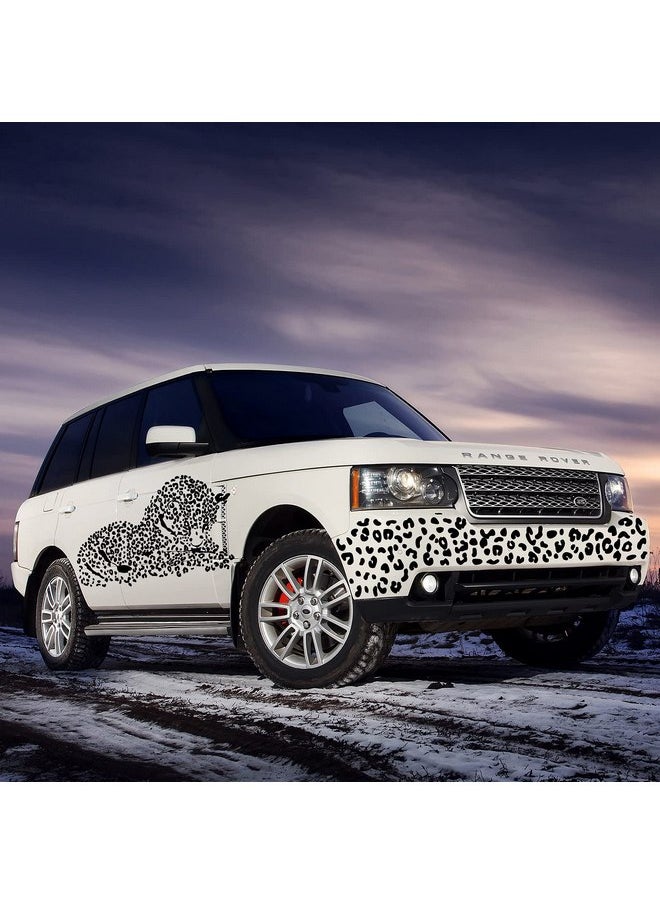 Outus - Outus 4 Sheets Leopard Print Wall Decal Black Leopard Spot Wall Stickers Vinyl Animal Print Pattern DIY Removable Peel and Stick Wallpaper for Nursery Car Door Home Decoration(Black) - Image 1