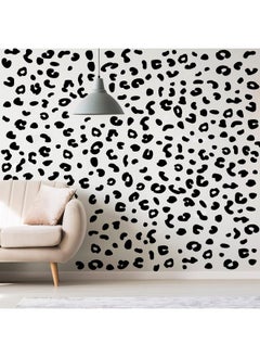 Outus 4 Sheets Leopard Print Wall Decal Black Leopard Spot Wall Stickers Vinyl Animal Print Pattern DIY Removable Peel and Stick Wallpaper for Nursery Car Door Home Decoration(Black)