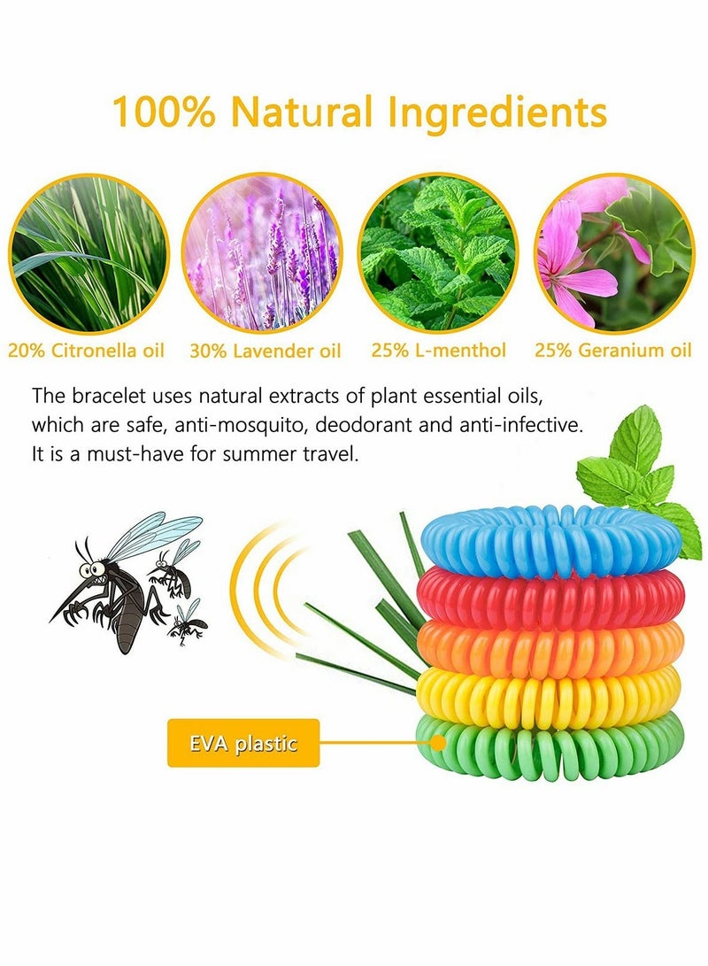 Excefore Mosquito Repellent Bracelet, All Natural DEET Free Anti Insect Bands, Keep Away Insects, Bugs and Midge, Long Lasting Waterproof and Safe for Adults and Children (10 Pack)  - Image 2