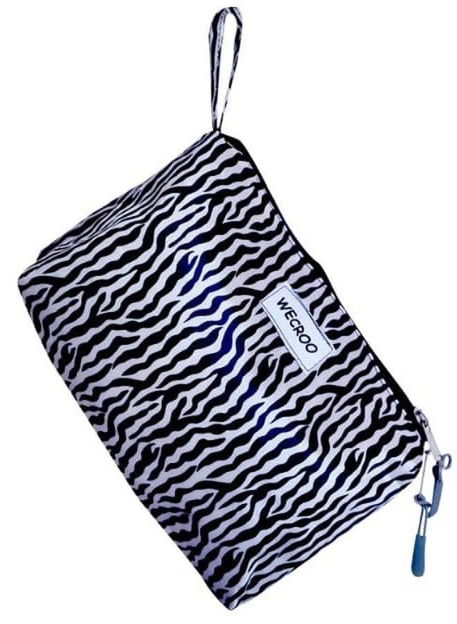 WECROO Zebra Print Insulated Lunch Bag Set for Women & Girls – Reusable Lunch Tote with Matching Zipper Pouch, Lightweight Travel & Office Lunch Bag (Black) - Image 5