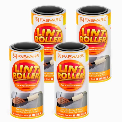 FABWARE Lint Remover Rolls for Clothes Sticky |Lint Roller Refills for Furniture Wool Fur Coat Car Seats Fabric Dust Cleaner Pet Hair Remover 4 Refills | 240 Sheets Only |No Handles - Image 1