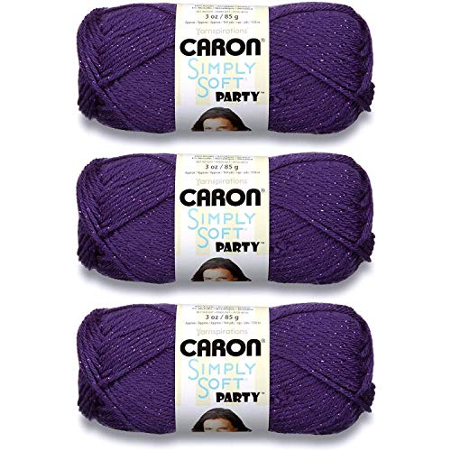 Caron Simply Soft Party Yarn (3-Pack) Purple Sparkle H97PAR-6 - Image 3