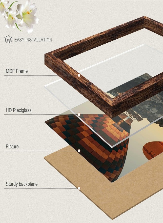 Fisnish 10x14 Picture Frame, for Wall Mounting Display Horizontally or Vertically Hanging, Brown - Image 4