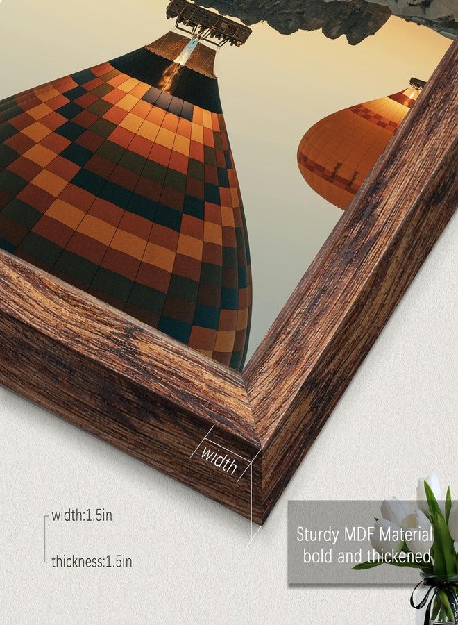 Fisnish 10x14 Picture Frame, for Wall Mounting Display Horizontally or Vertically Hanging, Brown - Image 5