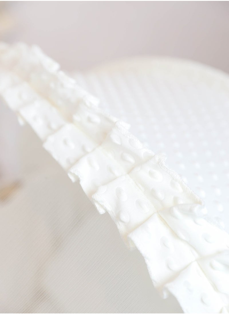 FUN MOMENT - Moses Basket Baby Cradle Cot With Stand - Off White - Image 1