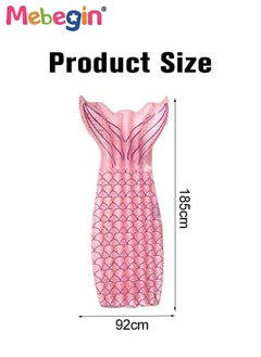 MEBEGIN 185*92cm Inflatable Pool Float, Giant Swimming Pool Floating, Mermaid Shape Inflatable Mat with Realistic Printing, Water Floating Raft, Creative Pool Lounger, Fun Pool Accessories, Made of High Quality PVC, Suitable for Any Summer Themed Party, Beach, Sea, Pool and Water Park  - Image 2