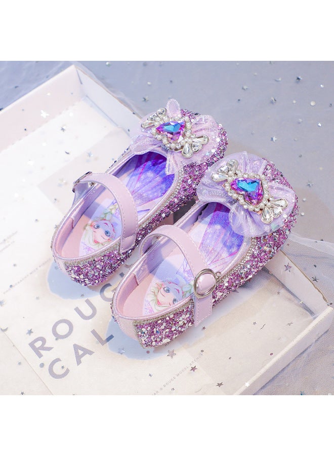 Girls' Princess Shoes Spring And Autumn Student Dress Shoes Performance Rhinestone Children's Leather Shoes Baby Crystal Shoes Girls' Single Shoes