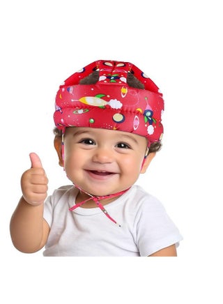 Baby Head Protective Helmet, Bumper Bonnet Baby Safety Helmet For Crawling And Walking & Adjustable Toddlers Head Safety Cushion Backpack,Baby Protection (Rocket-Print-Helmet) - pzsku/Z0A9E37BD2CC5FEC8CE62Z/45/_/1733729606/a778fa09-9465-4f85-a939-af1e96b9b4df