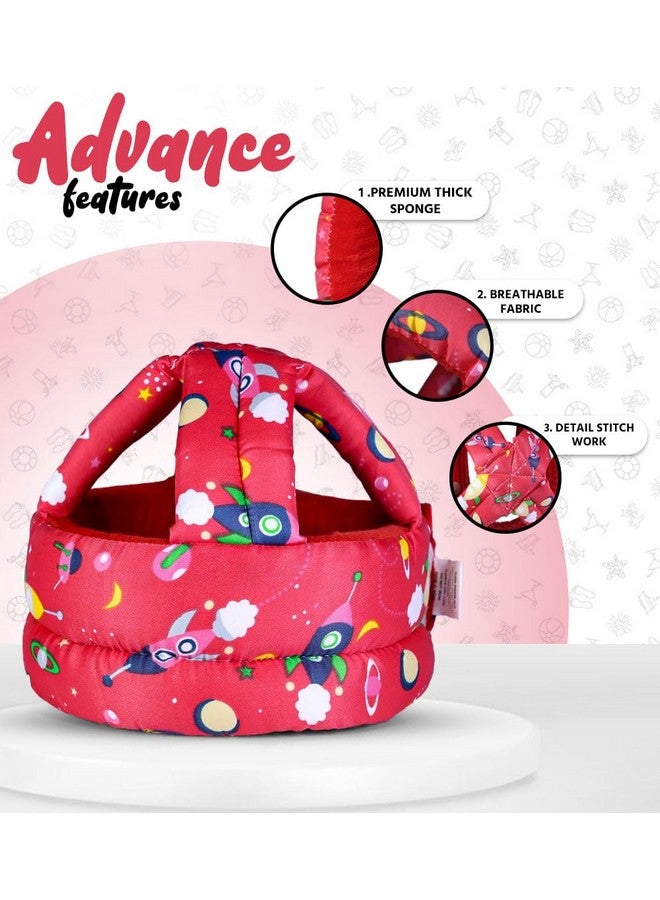 Baby Head Protective Helmet, Bumper Bonnet Baby Safety Helmet For Crawling And Walking & Adjustable Toddlers Head Safety Cushion Backpack,Baby Protection (Rocket-Print-Helmet)