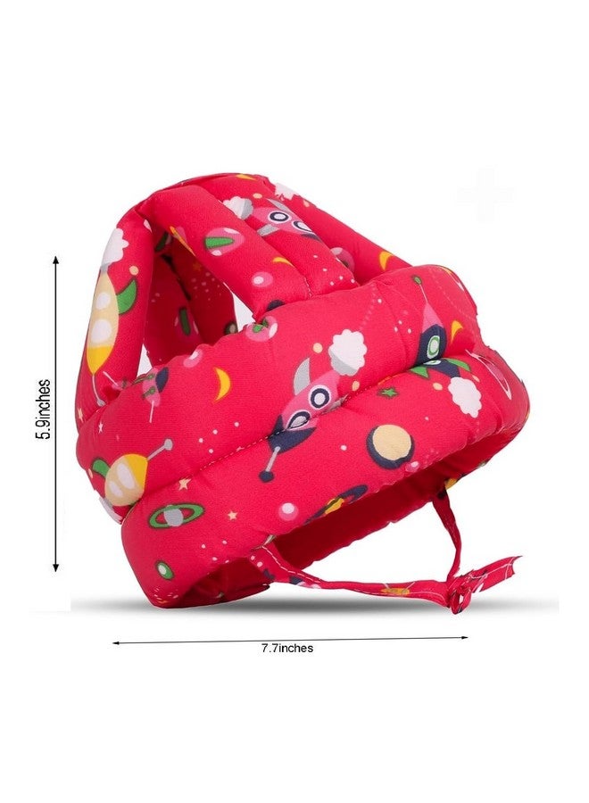 Baby Head Protective Helmet, Bumper Bonnet Baby Safety Helmet For Crawling And Walking & Adjustable Toddlers Head Safety Cushion Backpack,Baby Protection (Rocket-Print-Helmet)