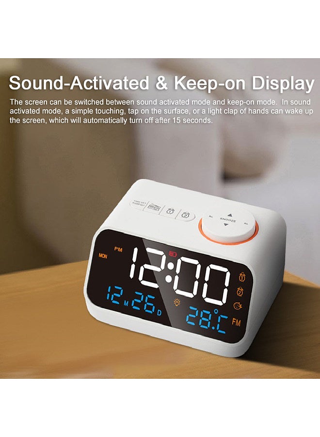 Multifunctional Alarm Clock with FM Radio Rechargeable LED Digital Clock  - Image 4