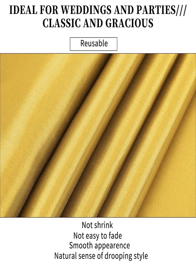 REWOMC 10-Pack Gold 12 x 108 inches Long Premium Satin Table Runner for Wedding, Decorations for Birthday Parties, Banquets, Graduations, Engagements, Table Runners fit Rectange and Round Table - Image 5